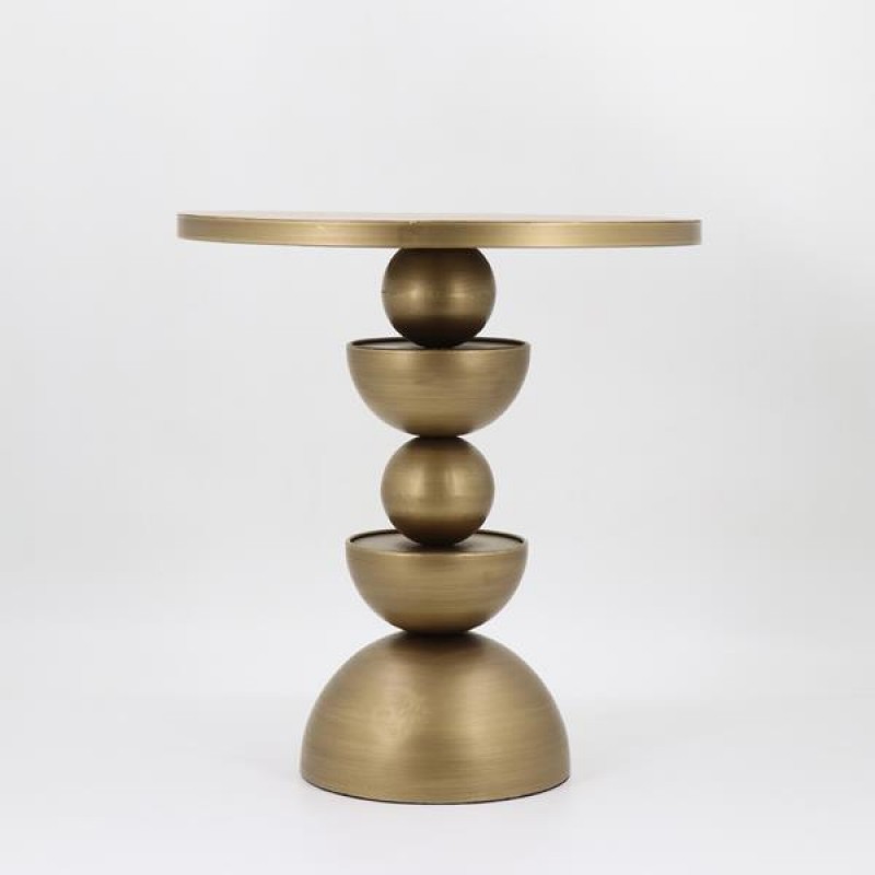 SIDE TABLE, METAL, GOLD, 45X45X50cm 750-39552