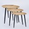 SIDE TABLE, SET 3PCS, METAL, GOLD-BLACK, L:42x67cm, L:51x36x42cm, M:46x30x36cm S:41x25x31cm 750-39557