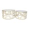 SIDE TABLES, METAL, GOLD, GLASS TOP, SET 2PCS, 81x81,5x45, 71x71x40cm 750-39567