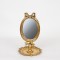 STAND MIRROR, POLYRESIN, GOLD, 15.3x15.3x25cm 751-12032