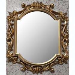 WALL MIRROR, PLASTIC, GOLD, 74x60cm 751-12042 WALL MIRROR, PLASTIC, GOLD, 74x60cm 751-12042