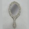 HAND MIRROR, POLYRESIN, WHITE-GOLD, 11.5x2x25cm 751-12061
