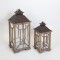 LANTERNS, BROWN COLOR, SET 2PCS,  L:30x30x68cm, S:23x23x48.5cm 752-10010