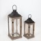 LANTERNS, BROWN COLOR, SET 2PCS,  L:28x28x73cm, S:21x21x52.5cm 752-10011