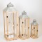 LANTERNS, BROWN COLOR, SET 3PCS,  L:31x31x96.5 ,M:23x23x75.5, S:16x16x53cm 752-10012