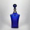 GLASS BOTTLE, WITH METAL NECK,  GLASS- METAL,  DARK  BLUE-SILVER, 30x11cm 752-10525