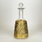 GLASS BOTTLE, WITH METAL FITTING,GLASS- METAL, GOLD, 29x12,5cm 752-10531