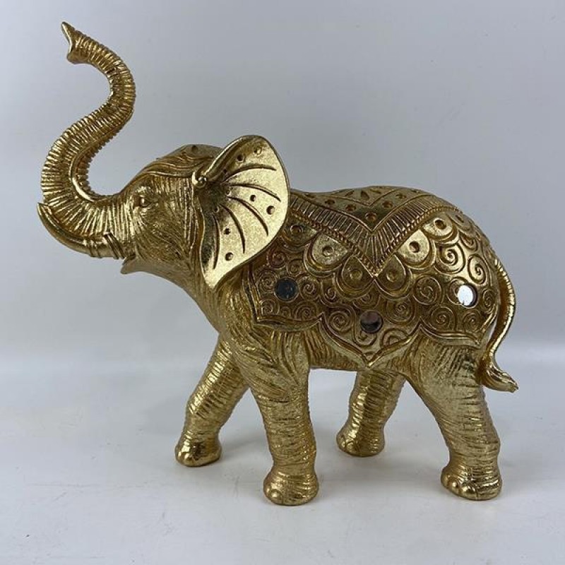 TABLE DECORATIVE, ELEPHANT, GOLD, 24x9x23cm 752-11515