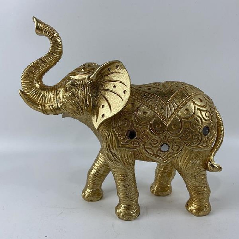 TABLE DECORATIVE, ELEPHANT, GOLD, 19.5x7x19cm 752-11516