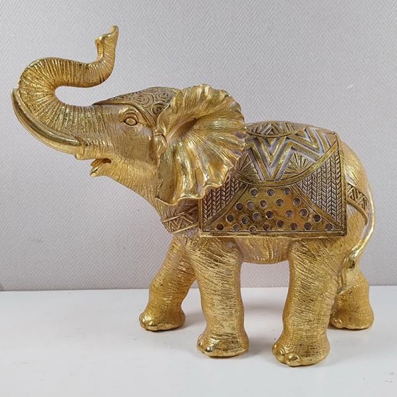 TABLE DECORATIVE, ELEPHANT, GOLD-GREY, 24x11x22cm 752-11518