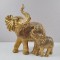TABLE DECORATIVE,2 ELEPHANTS, GOLD-GREY, 19.5x11x20cm 752-11521