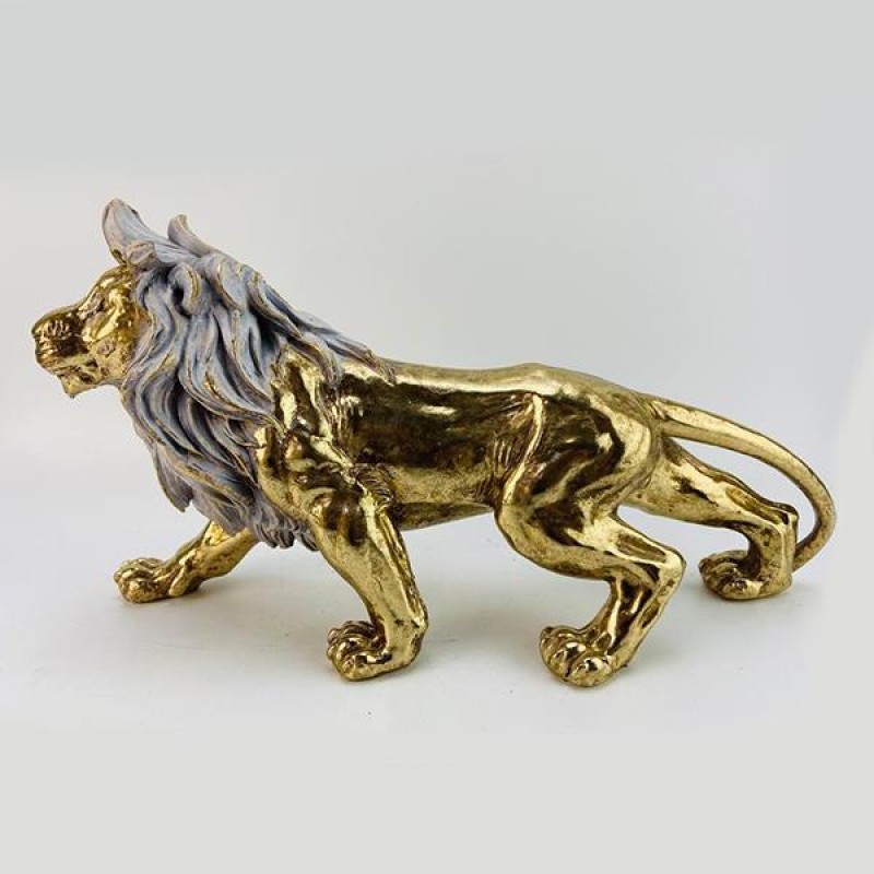 TABLE DECORATIVE, LION, GOLD-GREY, 30x8.5x.16cm 752-11523