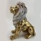 TABLE DECORATIVE, LION, GOLD-GREY  16x9x.19cm 752-11524