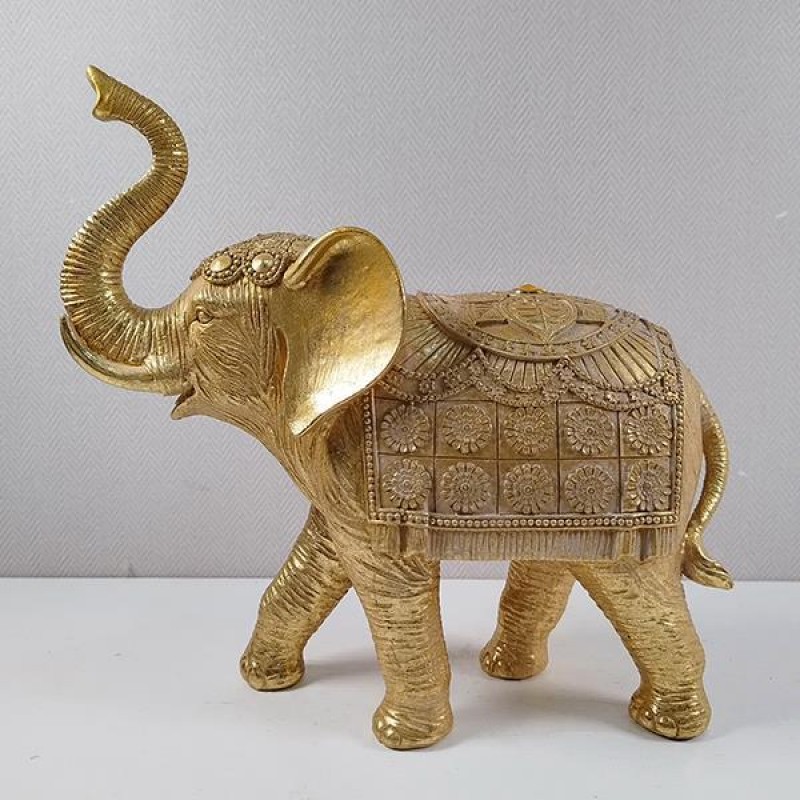 TABLE DECORATIVE, ELEPHANT, GOLD, 23.5x9.5x23cm 752-11532
