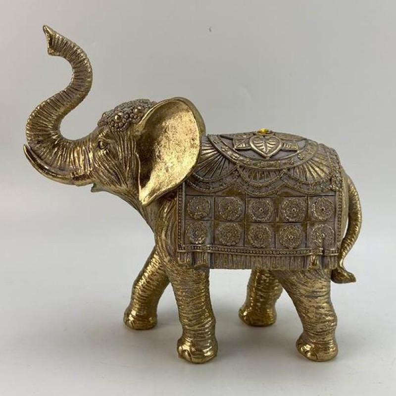 TABLE DECORATIVE, ELEPHANT, GOLD, 19.5x8x19cm 752-11533
