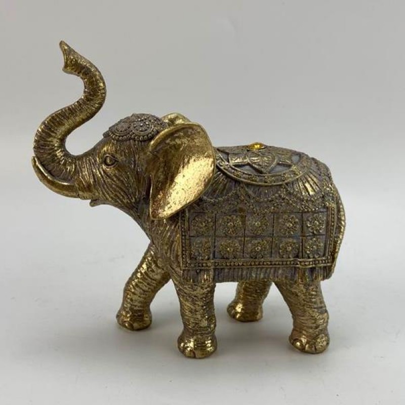 TABLE DECORATIVE, ELEPHANT, GOLD, 14x6x14cm 752-11534