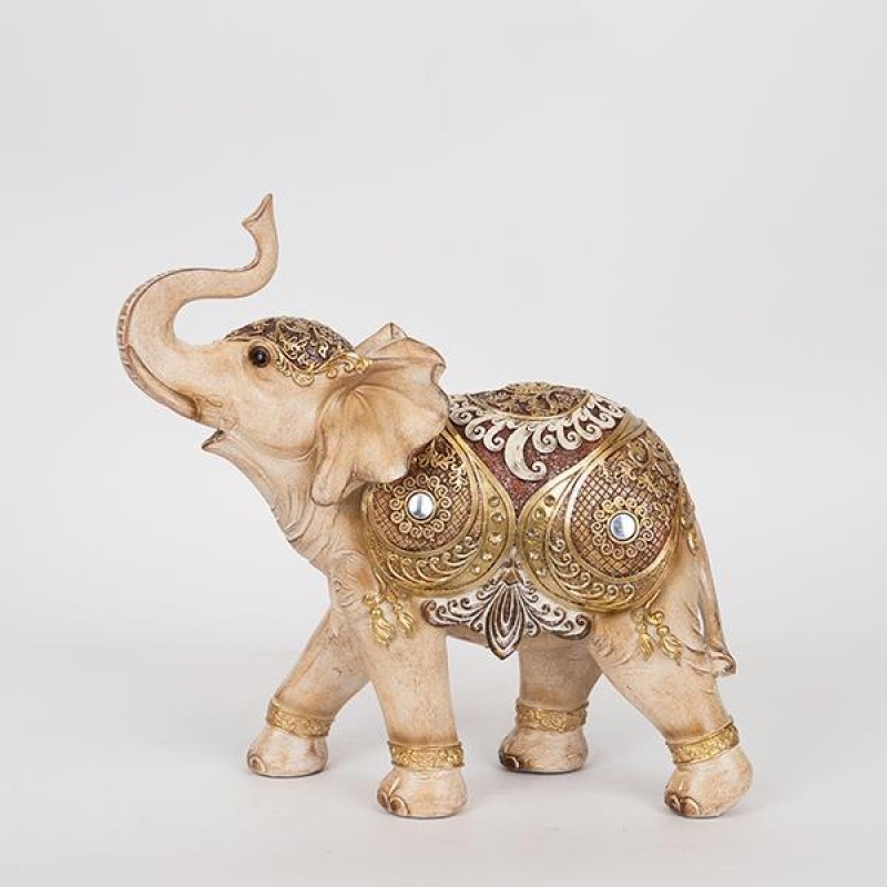 TABLE DECORATIVE, ELEPHANT, LIGHT BROWN-GOLD, 31x12x30cm 752-11560 TABLE DECORATIVE, ELEPHANT, LIGHT BROWN-GOLD, 31x12x30cm 752-11560
