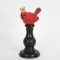 TABLE DECORATIVE, BIRD ON BASE, BLACK &RED, 17.3x12.8x31cm 752-11567
