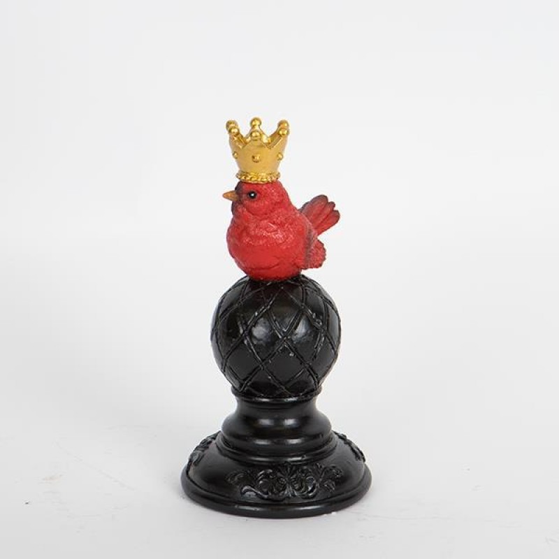 TABLE DECORATIVE, BIRD ON BASE, BLACK & GOLD, 11x10.5x21cm 752-11568