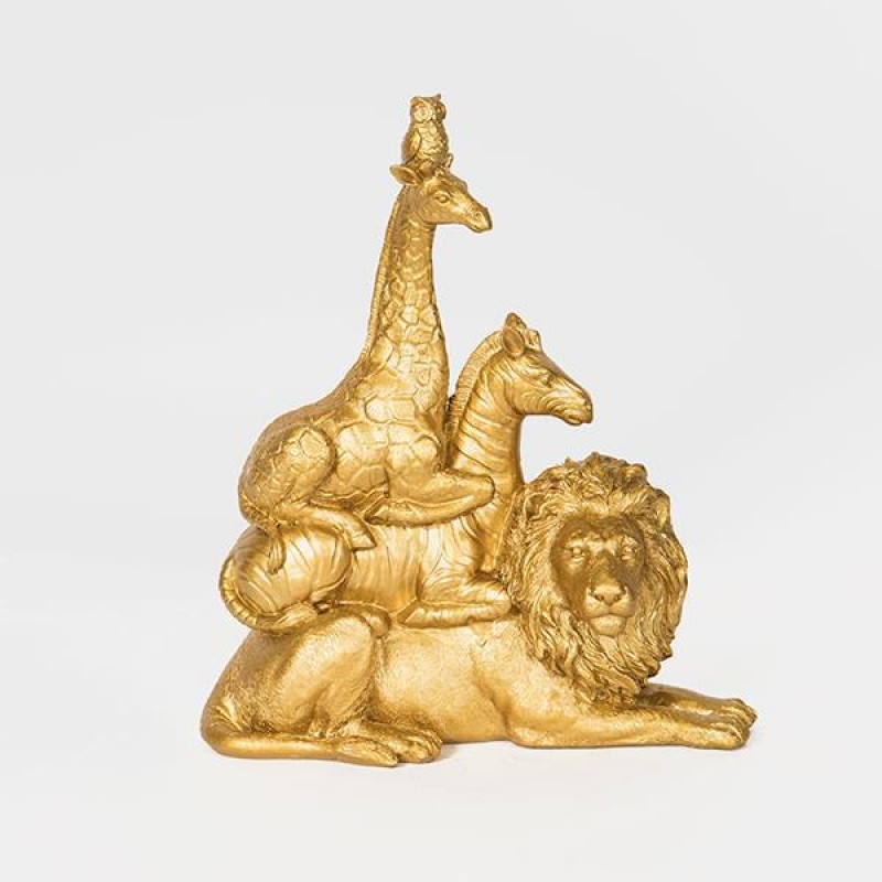 TABLE DECORATIVE, ANIMALS, GOLD, 20x9.5x23cm 752-11583