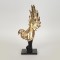 TABLE DECORATION, POLYRESIN,PARROT,BLACK-GOLD, 18.2x12.5x38.7cm 752-11599