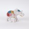 TABLE DECORATION, ELEPHANT,POLYRESIN,  WHITE WITH FLOWERS, 22x9x16cm 752-11619