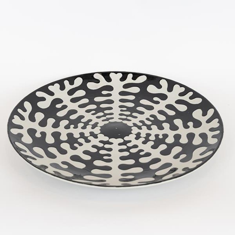 DECORATIVE, CERAMIC,  PLATE, BLACK&WHITE,  36x36x5cm 752-15010