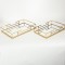 TRAY, METAL, WITH MIRROR, GOLD,SET 2PCS, L:35x25x5.5, S:30.5x20x5.5cm 752-16031