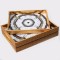 TRAY, PLASTIC, GOLD, WHITE, SET 2PCS, L:40x30x4.5cm,  S:35x25x4.5cm 752-16091