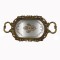 TRAY, WITH MIRROR,  POLYRESIN, ANTIQUE GOLD, 51.4x27x4.5cm 752-16115