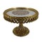 TRAY, WITH MIRROR,  POLYRESIN, ANTIQUE GOLD, 23x23x15.2cm 752-16116