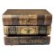 DECORATIVE BOOK BOX, WOODEN,  BROWN, 3 DRAWERS, 20x14x15cm 752-17023