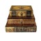 DECORATIVE BOOK BOX, WOODEN, BROWN, 3 DRAWERS,  20x14x15cm 752-17025