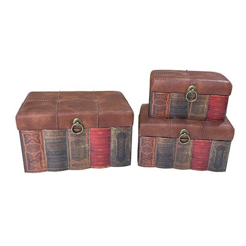 DECORATIVE BOX, WOODEN, LIGHT BROWN, SET 3PCS, 28x20x16, 23x16x13m 20x12x10cm 752-17027