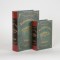 ДЕКОРАТИВНА КУТИЯ КНИГА, ДЪРВЕНА, СИНЯ И ЧЕРВЕНА, КОМПЛЕКТ 2 БР.