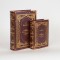 ДЕКОРАТИВНА КУТИЯ КНИГА, ДЪРВЕНА, КАФЯВА, КОМПЛЕКТ 2 БР.