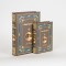 DECORATIVE BOOK BOX, WOODEN, BROWN & BLUE , SET 2PCS, 27x5x19cm 752-17056