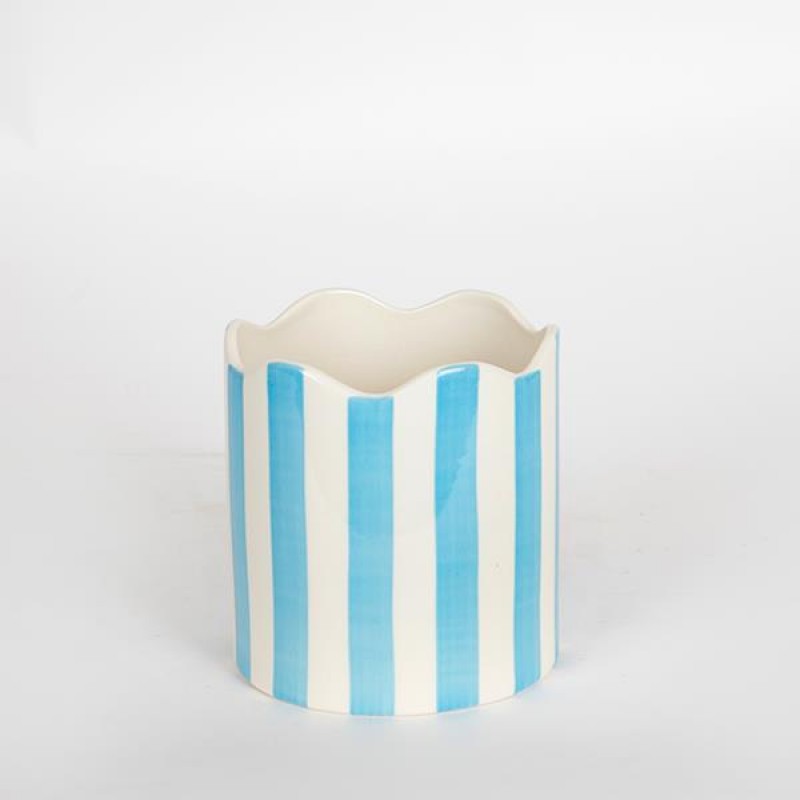 POT, BLUE, WAVY EDGE, 11x11x11.5cm 752-18020