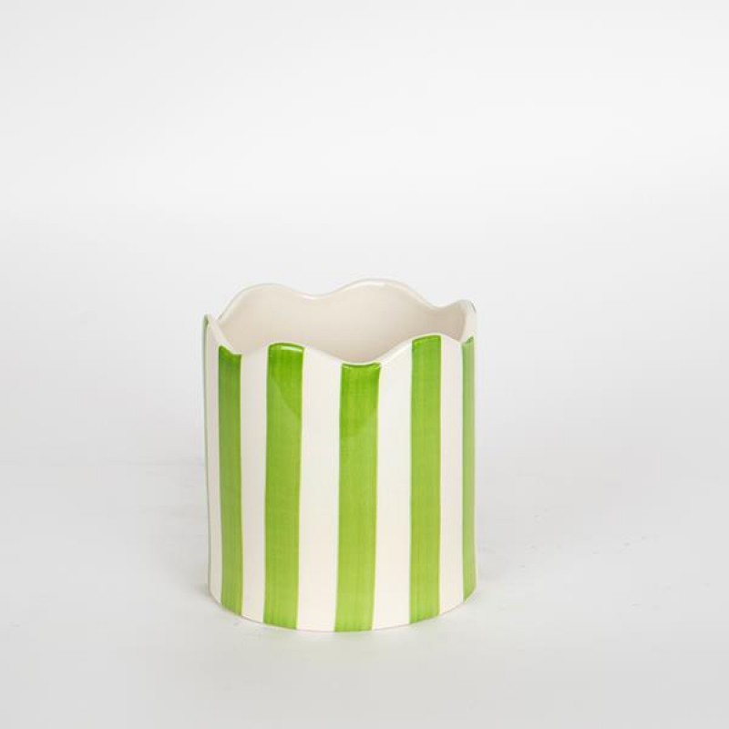 POT, GREEN, WAVY EDGE, 11x11x11.5cm 752-18021