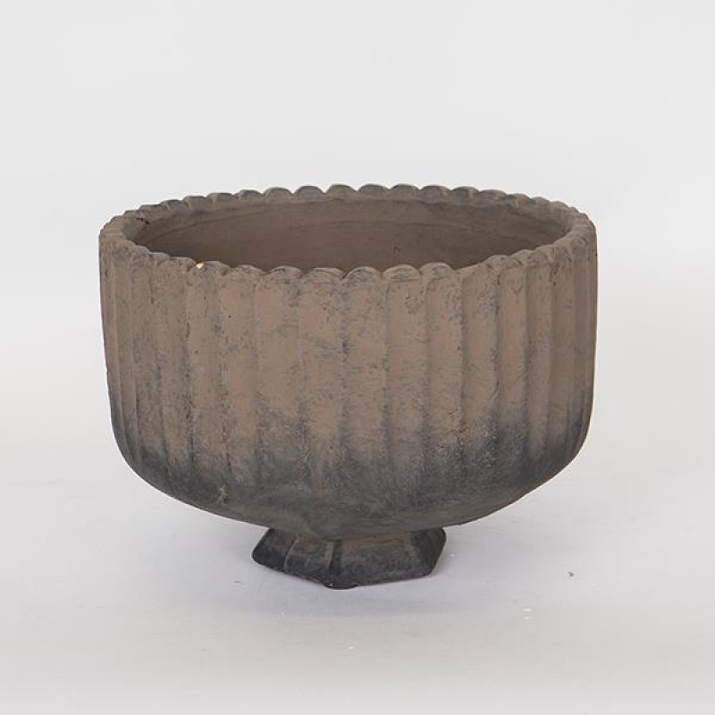 POT, CERAMIC, BROWN, 28x28x19cm 752-18024
