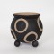 POT, BLACK, BEIGE CIRCLES,  23.5x23.5x23.5 cm 752-18039