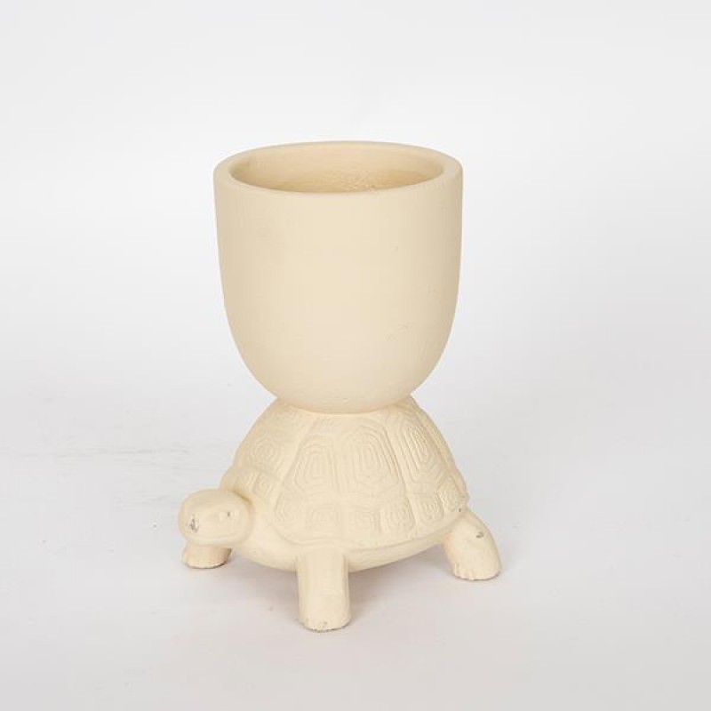 POT, BEIGE, BASE TURTLE, 15x11x18.5 cm 752-18045