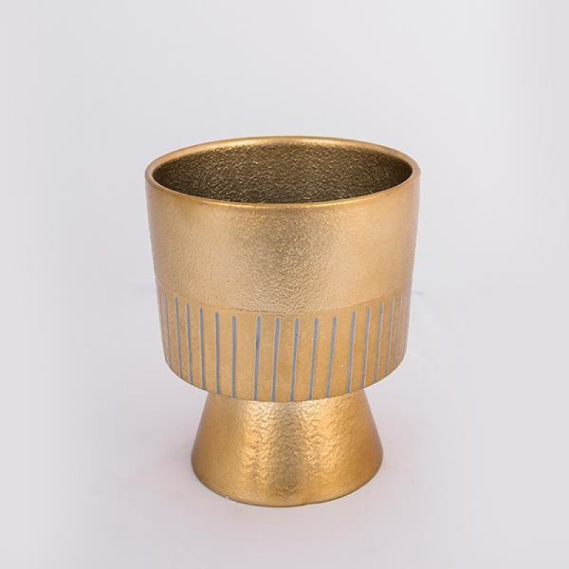 POT,CERAMIC, GOLD, 16x16x18.5cm 752-18046