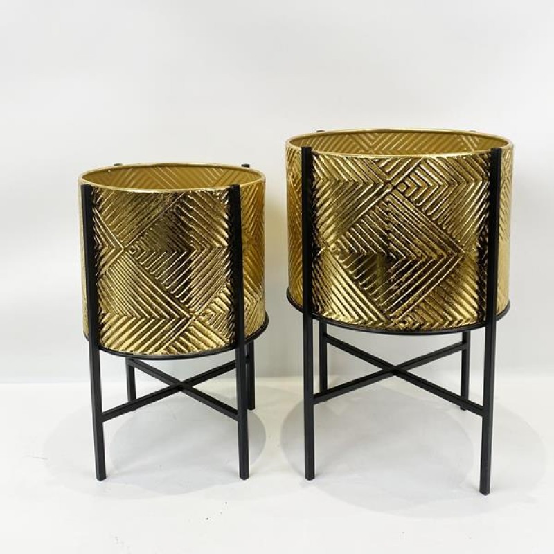 КОМПЛЕКТ ДЕКОРАТИВНИ САКСИИ BLACK & GOLD КОМПЛЕКТ ДЕКОРАТИВНИ САКСИИ BLACK & GOLD