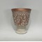 VASE, CEMENT, BRONZE & WHITE,WITH LEAFS DESIGN , 17.5x17.5x21.5cm 752-18097