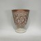 VASE, CEMENT, BRONZE & WHITE,WITH LEAFS DESIGN , 20.5x20.5x25.5cm 752-18098