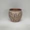 POT, CEMENT, BRONZE & WHITE,WITH LEAFS DESIGN , 20.5x20.5x18cm 752-18099