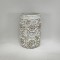 VASE, CEMENT, WHITE,WITH LEAFS DESIGN , 19.5x19.5x29cm 752-18111