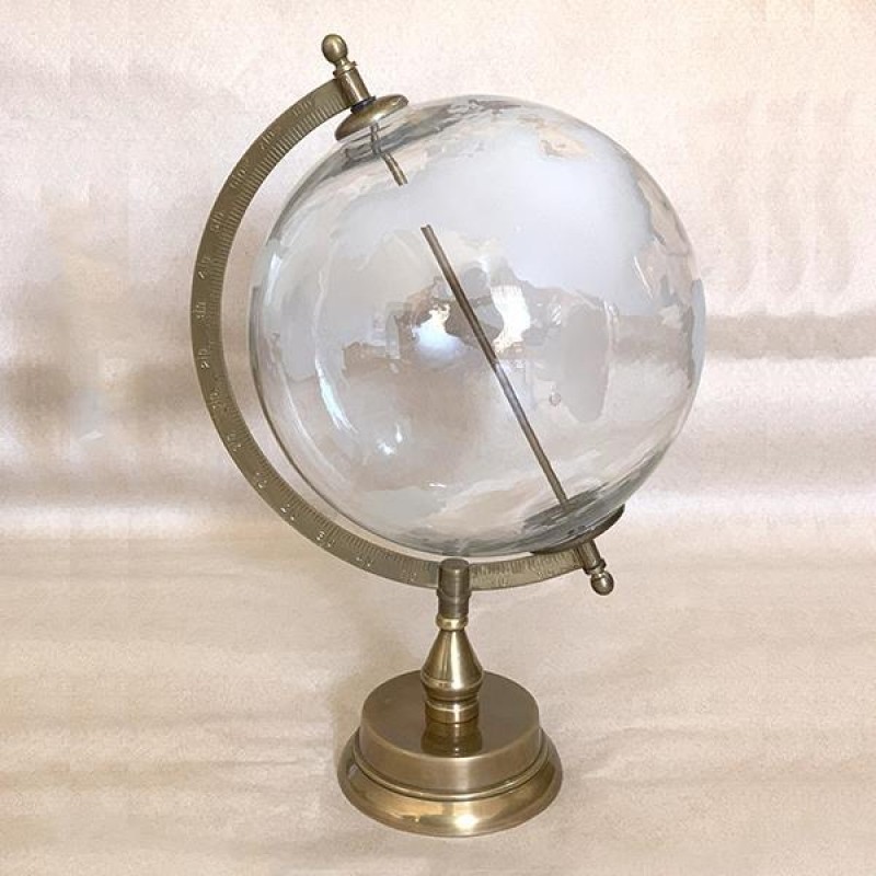 METAL GLOBE, GOLD, TRANSPARENT GLOBE, 22x22x32cm 752-19034