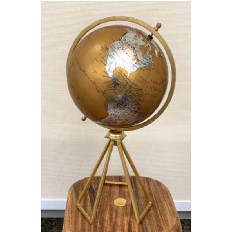 МЕТАЛЕН ГЛОБУС, ЗЛАТНО И КАФЯВО, 22X22X50 СМ МЕТАЛЕН ГЛОБУС, ЗЛАТНО И КАФЯВО, 22X22X50 СМ